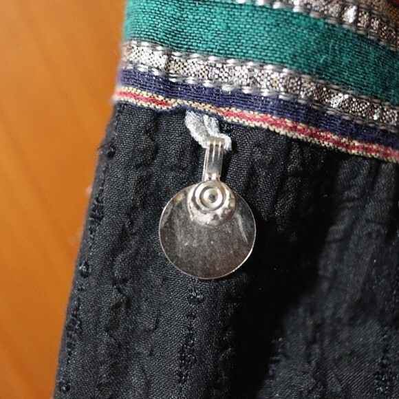 Ramona Rull Black Metallic Stripe Balloon Sleeve Vintage Dress 1X Retro - Picture 8 of 16